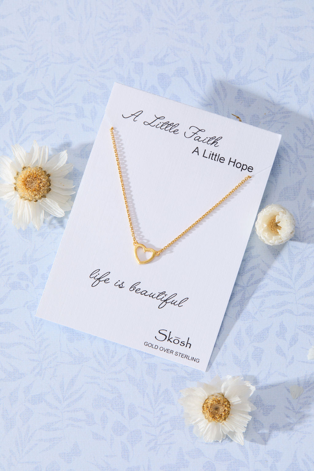 Lucent Mini Heart Necklace in 14K gold over sterling silver by Skōsh Jewelry