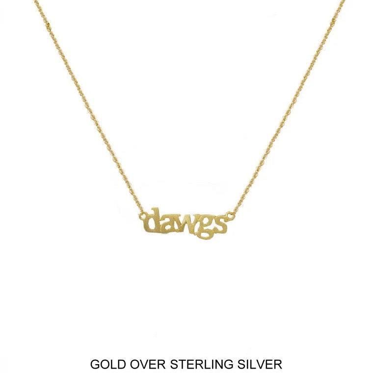 "dawgs" Necklace in Gold Over Sterling Silver