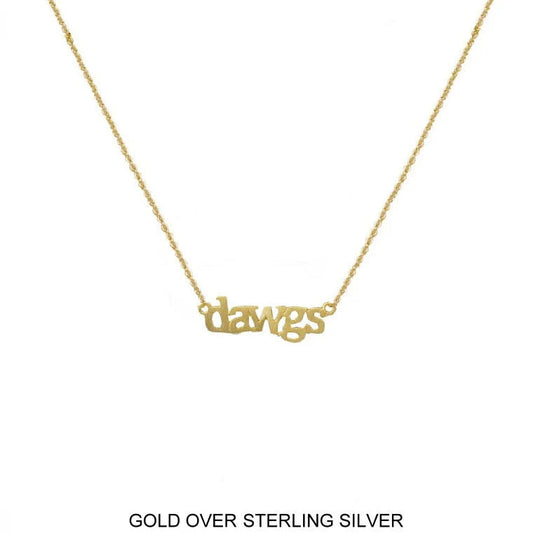 "dawgs" Necklace in Gold Over Sterling Silver