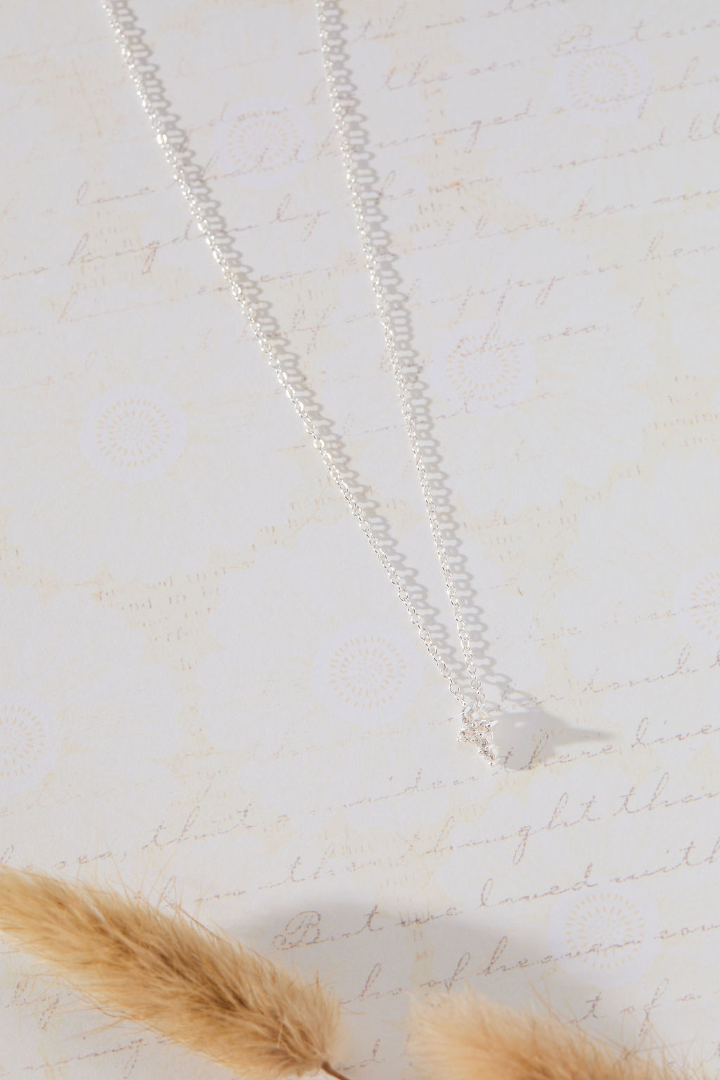 Luminary White Cubic Zirconia Bar Necklace in sterling silver by Skōsh Jewelry