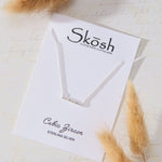 Luminary White Cubic Zirconia Bar Necklace in sterling silver by Skōsh Jewelry