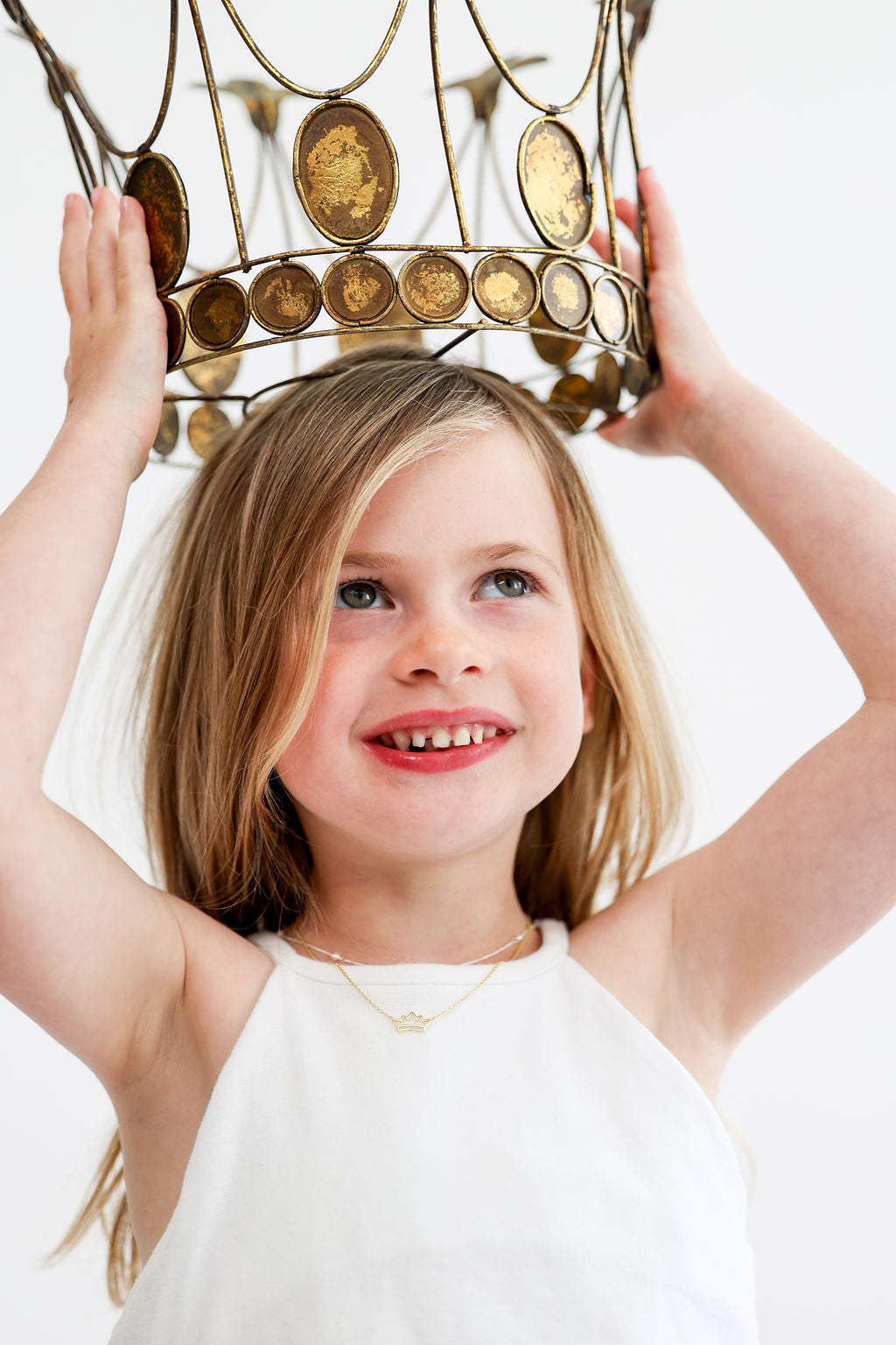 Rise Crown Necklace in 14K gold over sterling silver by Skōsh Jewelry