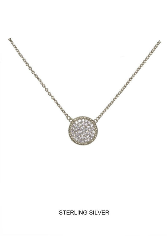 Purelight - Silver Pave Disc Necklace