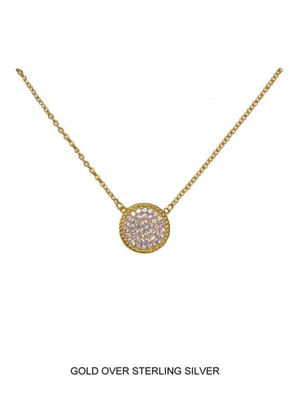 Purelight - Gold Pave Disc Necklace