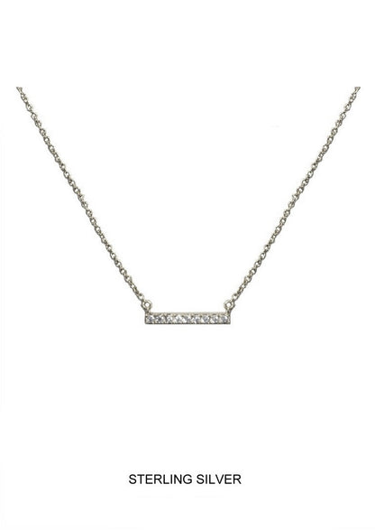 Luminous - Silver Short Bar Necklace