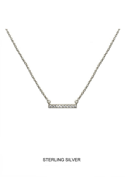 Luminous - Silver Short Bar Necklace