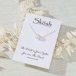 Freshwater Pearl with White Cubic Zirconia Halo Necklace in sterling silver by Skōsh Jewelry