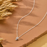 Faithful Mini Cross with White Cubic Zirconia Necklace in sterling silver by Skōsh Jewelry