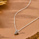 Faithful Mini Cross with White Cubic Zirconia Necklace in sterling silver by Skōsh Jewelry