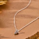 Faithful Mini Cross with White Cubic Zirconia Necklace in sterling silver by Skōsh Jewelry