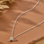 Faithful Mini Cross with White Cubic Zirconia Necklace in sterling silver by Skōsh Jewelry