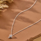 Faithful Mini Cross with White Cubic Zirconia Necklace in sterling silver by Skōsh Jewelry