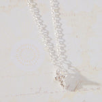 Faithful Mini Cross with White Cubic Zirconia Necklace in sterling silver by Skōsh Jewelry