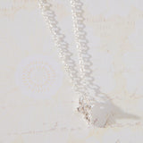 Faithful Mini Cross with White Cubic Zirconia Necklace in sterling silver by Skōsh Jewelry