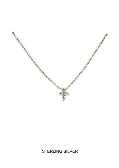 Faithful - Silver Mini CZ Cross Necklace