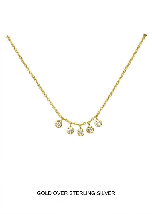Twinkle - Gold CZ Drop Necklace