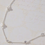 Sanctuary Bezel Set White Cubic Zirconia Station Necklace in sterling silver by Skōsh Jewelry