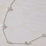 Sanctuary Bezel Set White Cubic Zirconia Station Necklace in sterling silver by Skōsh Jewelry