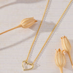 Tender Heart Necklace in 14K gold over sterling silver by Skōsh Jewelry