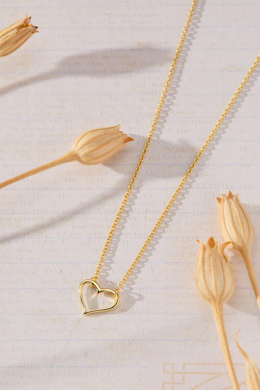 Tender Heart Necklace in 14K gold over sterling silver by Skōsh Jewelry