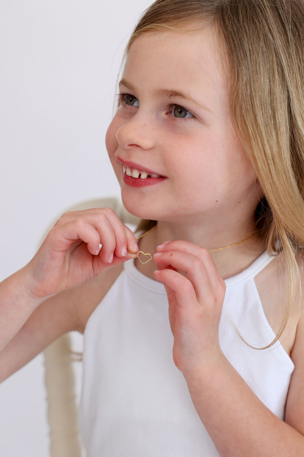 Tender Heart Necklace in 14K gold over sterling silver by Skōsh Jewelry