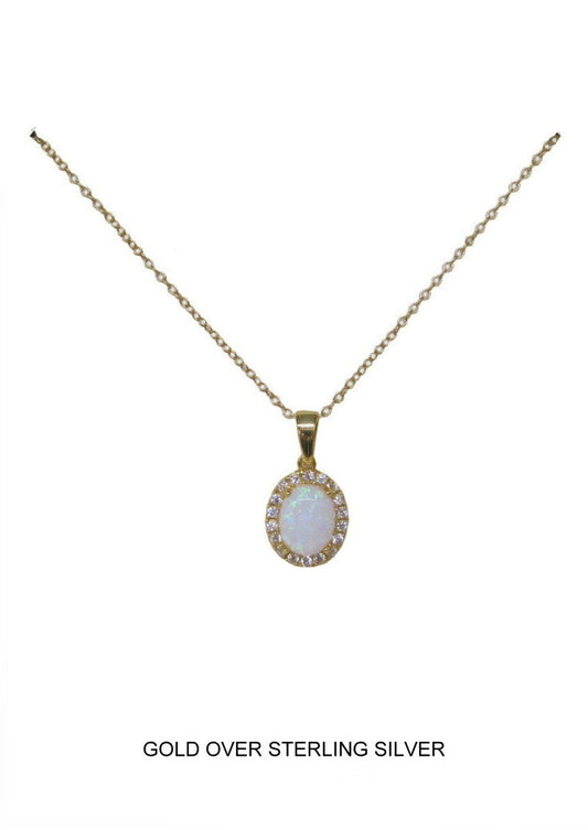 Ethereal - Gold Opal & CZ Necklace