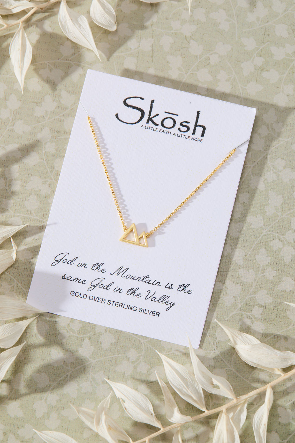 Mountains and Valleys Necklace in 14K gold over sterling silver by Skōsh Jewelry