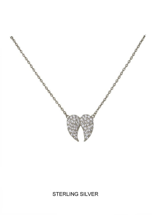 Celestial Wings - Silver CZ Wings Pendant