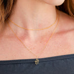Trinity Triple Cross Pendant Necklace in 14K gold over sterling silver by Skōsh Jewelry