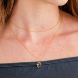 Trinity Triple Cross Pendant Necklace in 14K gold over sterling silver by Skōsh Jewelry