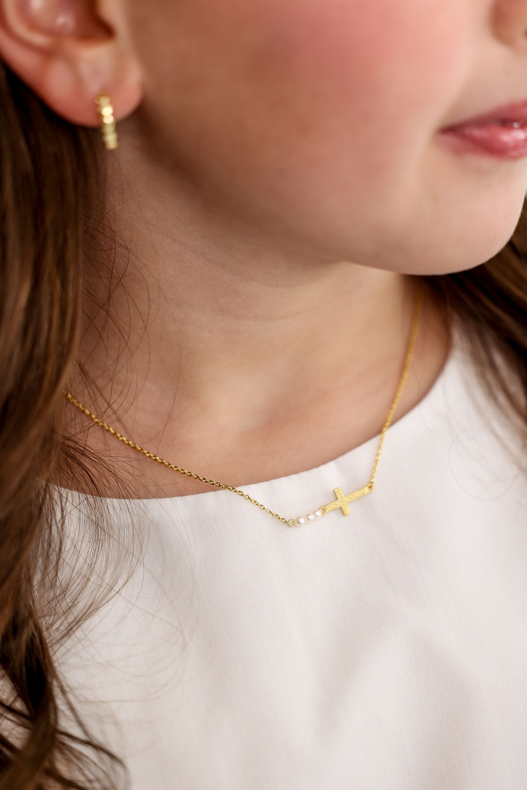 Beaded Huggie Hoop Earrings in 14K gold over sterling silver by Skōsh Jewelry