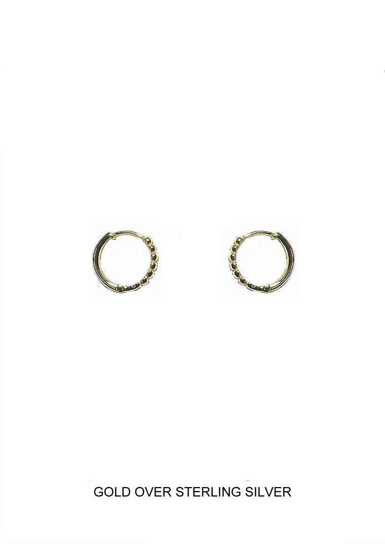 Gold Beaded Hoop Earring