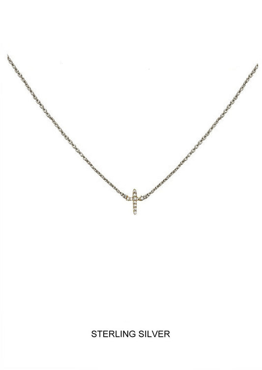 Faithful - Silver CZ Cross Pendant