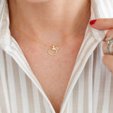 Apple Pendant Necklace in 14K gold over sterling silver by Skōsh Jewelry