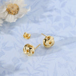 Knotted Stud Earrings in 14K gold over sterling silver by Skōsh Jewelry