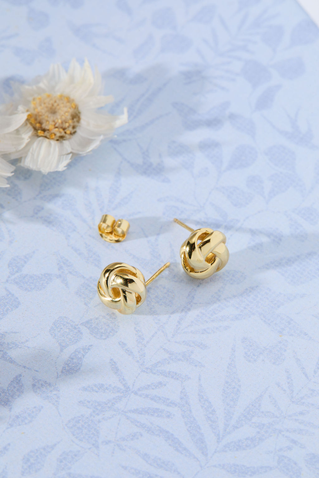 Knotted Stud Earrings in 14K gold over sterling silver by Skōsh Jewelry