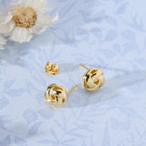 Knotted Stud Earrings in 14K gold over sterling silver by Skōsh Jewelry