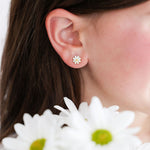 Skōsh Kids Daisy Earrings in 14K gold over sterling silver by Skōsh Jewelry