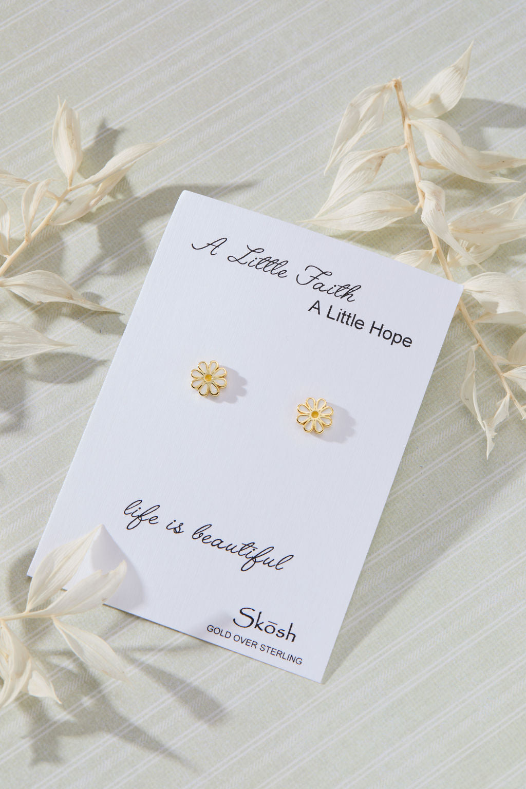 Skōsh Kids Daisy Earrings in 14K gold over sterling silver by Skōsh Jewelry