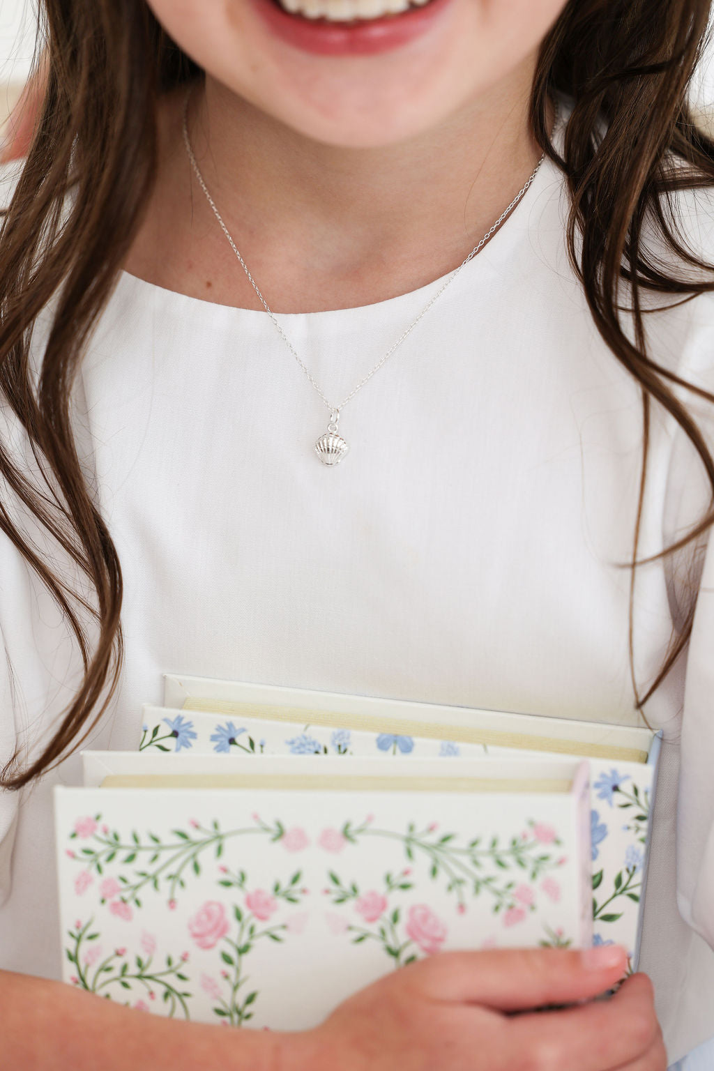 Seashell Pendant Necklace in sterling silver by Skōsh Jewelry