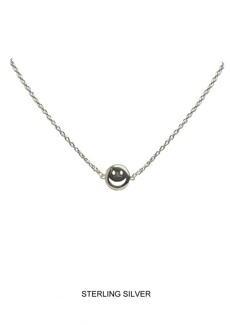 Smiley Face Necklace - Silver