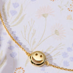 Smiley Face Necklace in 14K gold over sterling silver by Skōsh Jewelry