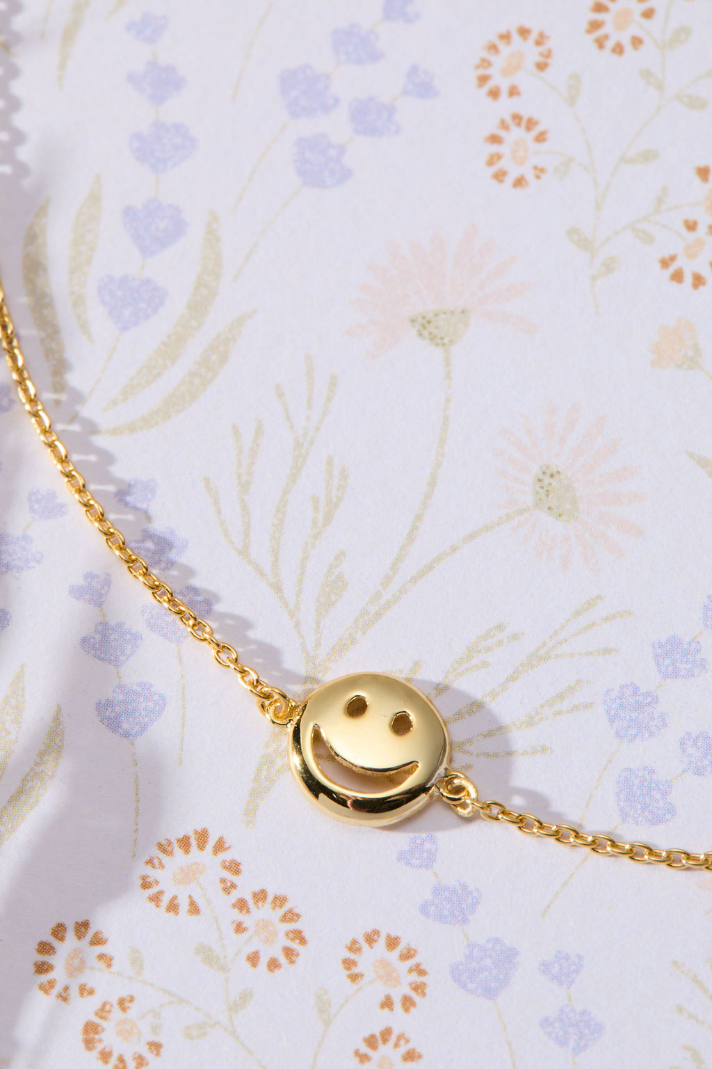 Smiley Face Necklace in 14K gold over sterling silver by Skōsh Jewelry