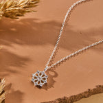 Snowflake Pendant with White Cubic Zirconia Accent Necklace in sterling silver by Skōsh Jewelry