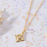 Louisiana Fleur-de-lis with White Cubic Zirconia Accent Pendant Necklace in 14K gold over sterling silver by Skōsh Jewelry