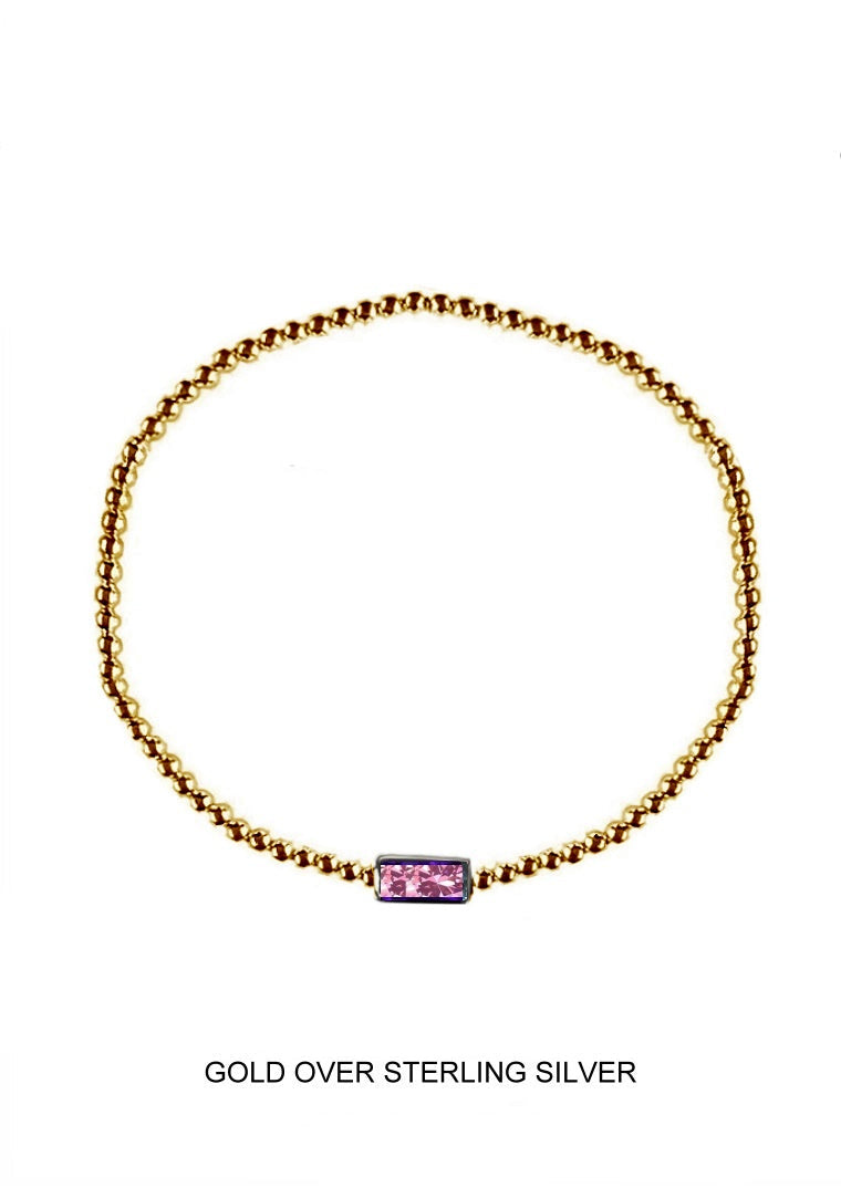 Petal | Creativity - Inspiration - Hope | Gold Pink Stretch Bead Bracelet