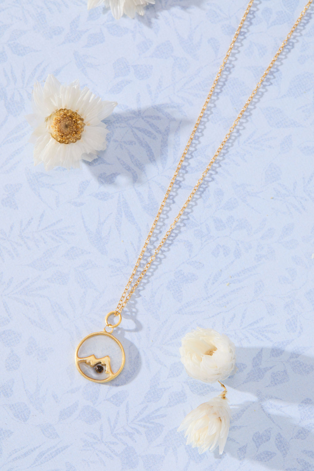 Mustard Seed Pendant Necklace in 14K gold over sterling silver by Skōsh Jewelry