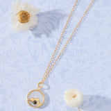 Mustard Seed Pendant Necklace in 14K gold over sterling silver by Skōsh Jewelry