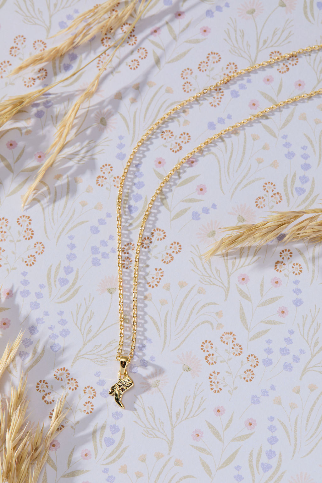 Cowgirl Boot Pendant Necklace in 14K gold over sterling silver by Skōsh Jewelry