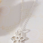Daffodil March Flower Pendant Necklace in sterling silver by Skōsh Jewelry